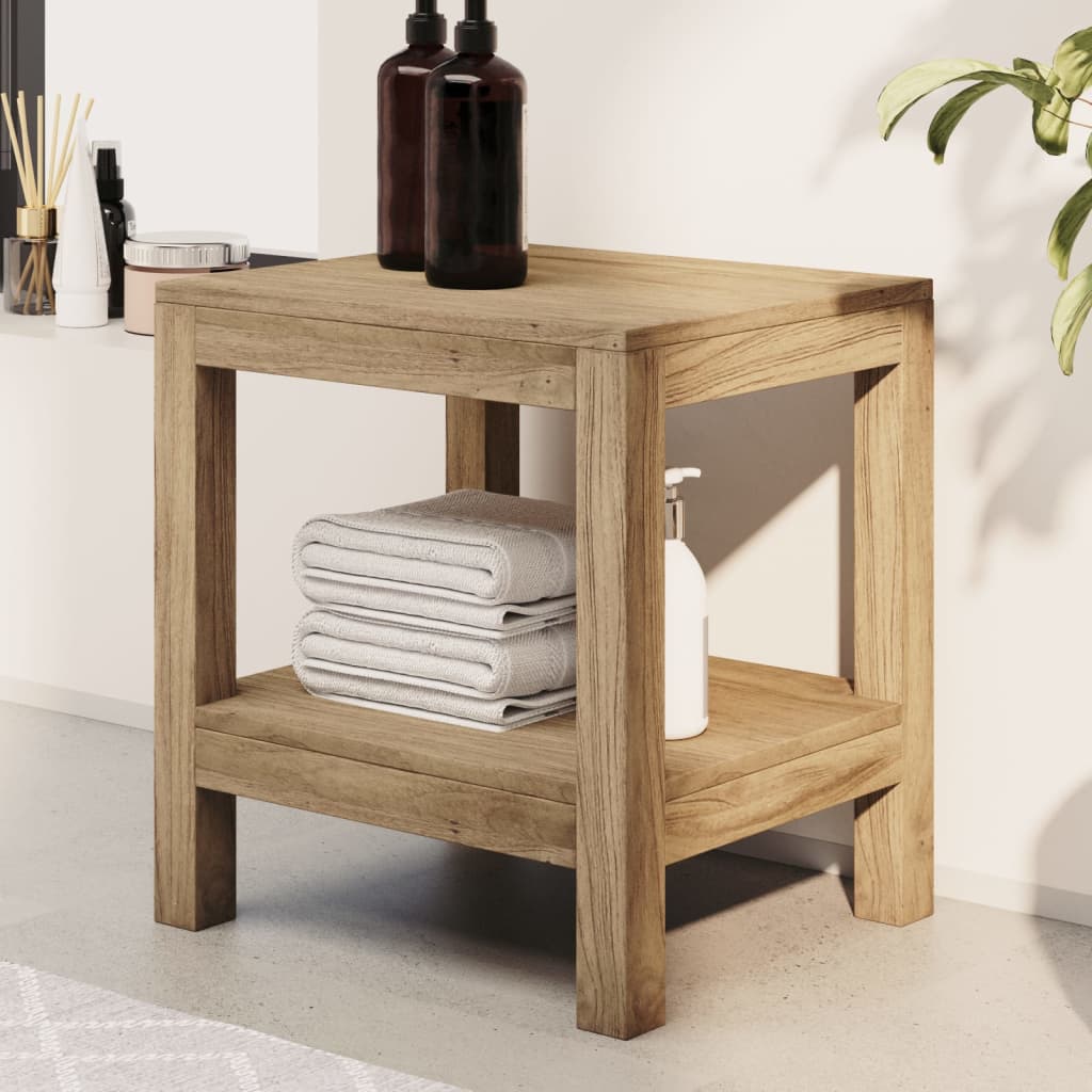 foto del prodotto panca da doccia 45x35x45 cm in legno massello di teak cod mxl 63204