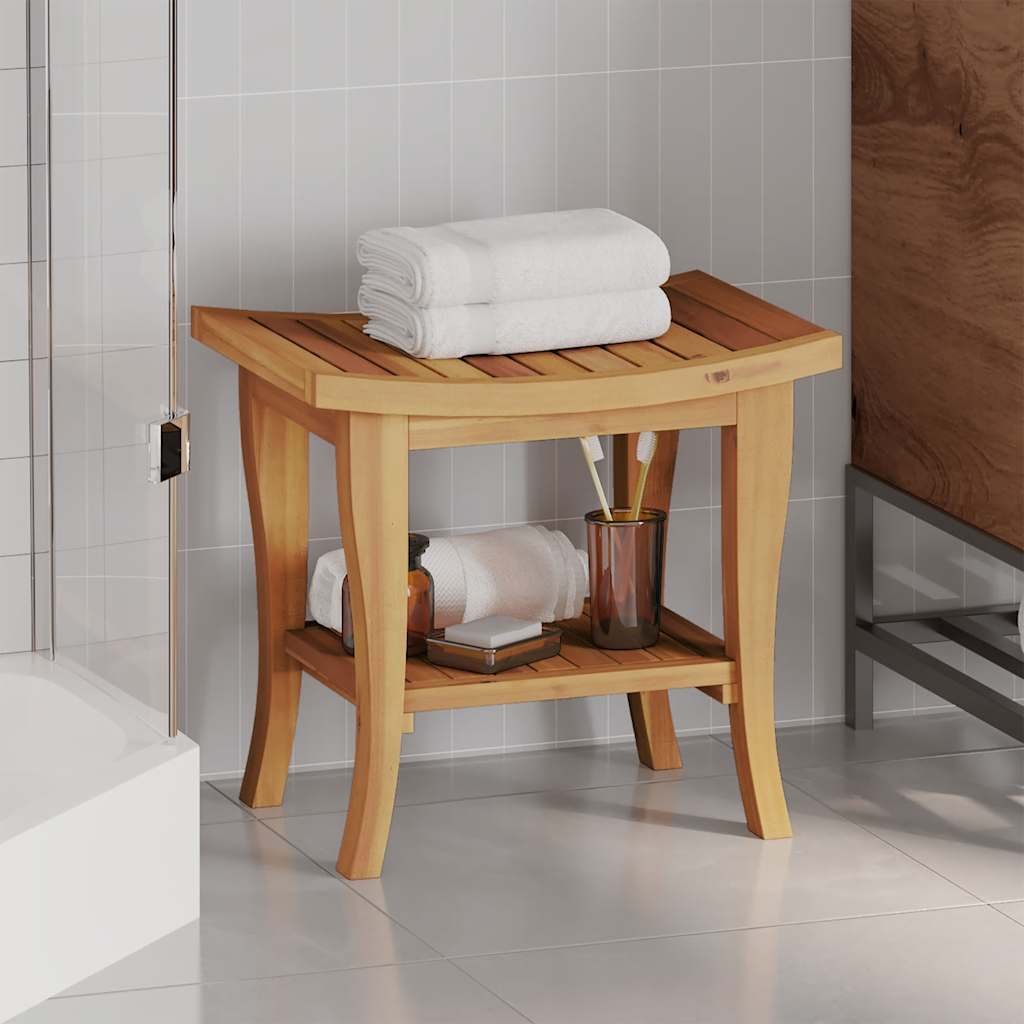 foto del prodotto panca da doccia 50x35x45 cm in legno massello di teak cod mxl 58931