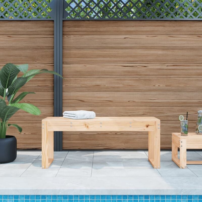foto del prodotto panca da giardino 110x38x45 cm in legno massello di pinocod mxl 104268