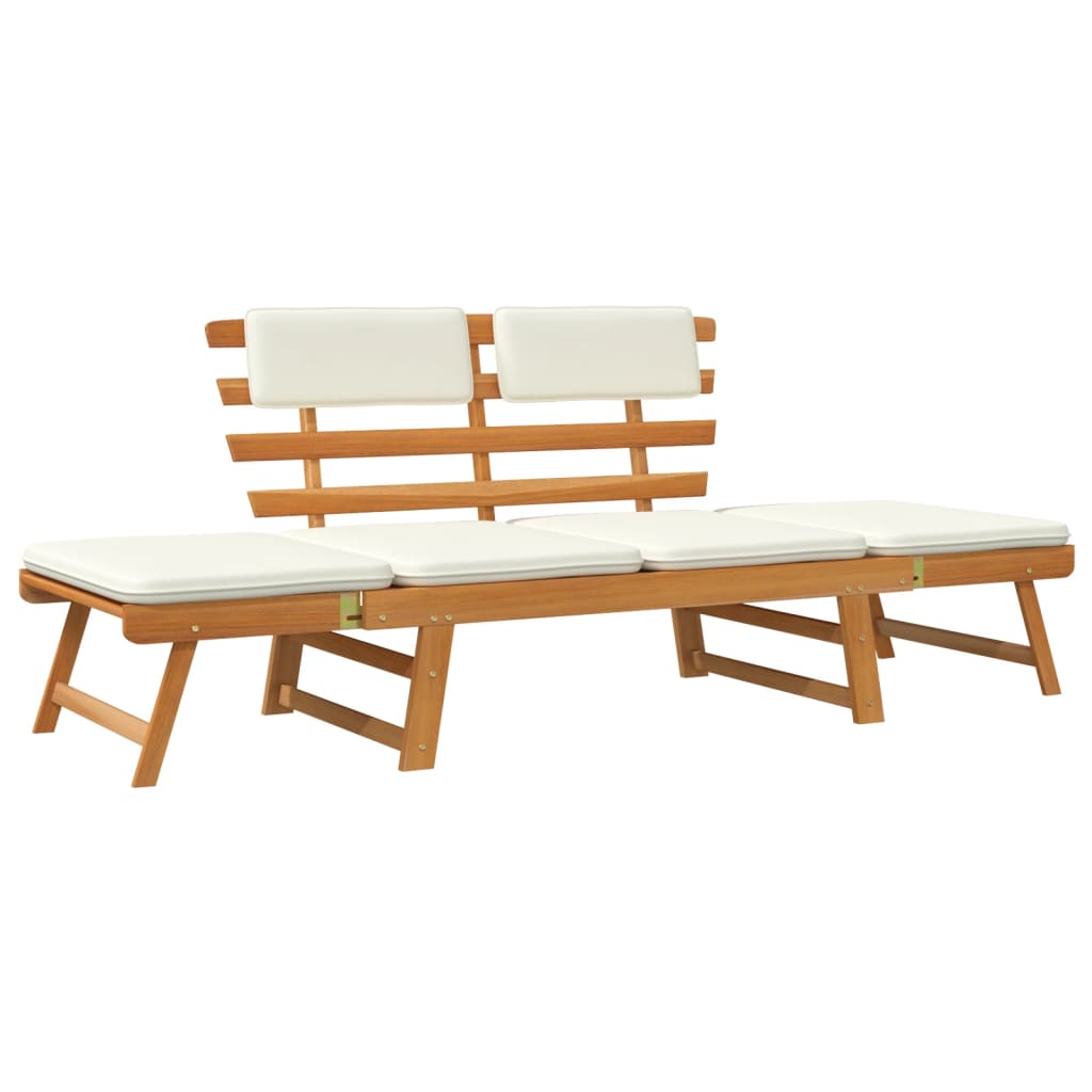 foto del prodotto panca da giardino 2 in 1 arredo da esterno terrazza con cuscini 190 cm legno massello di acacia 02 0011599