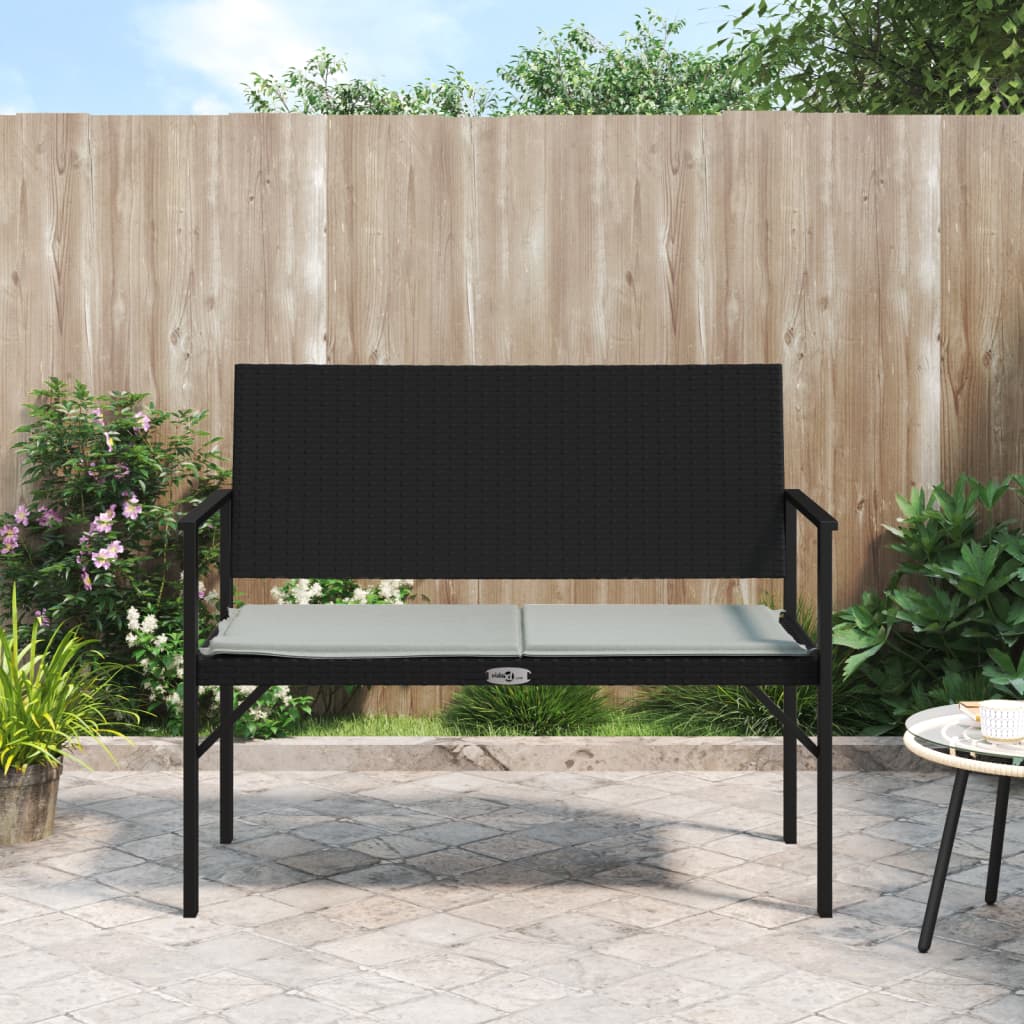 foto del prodotto panca da giardino a 2 posti con cuscino in polyrattan nerocod mxl 129819