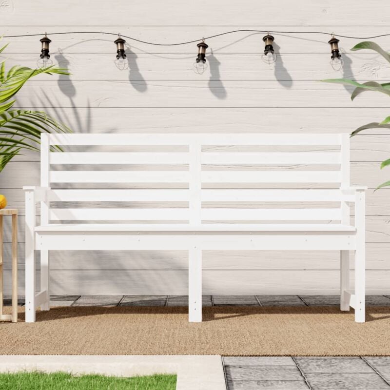 foto del prodotto panca da giardino bianca 159,5x48x91,5cm legno massello di pinocod mxl 82007