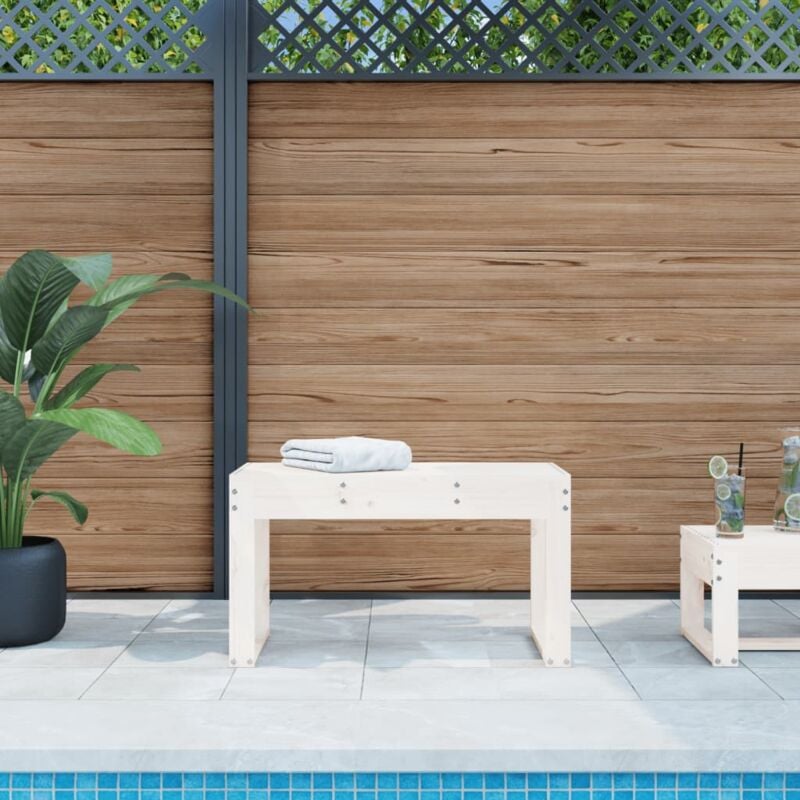 foto del prodotto panca da giardino bianca 80x38x45 cm legno massello di pino vidaxl