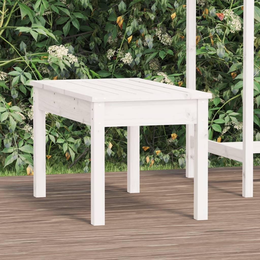 foto del prodotto panca da giardino bianca 80x44x45 cm legno massello di pinocod mxl 129877