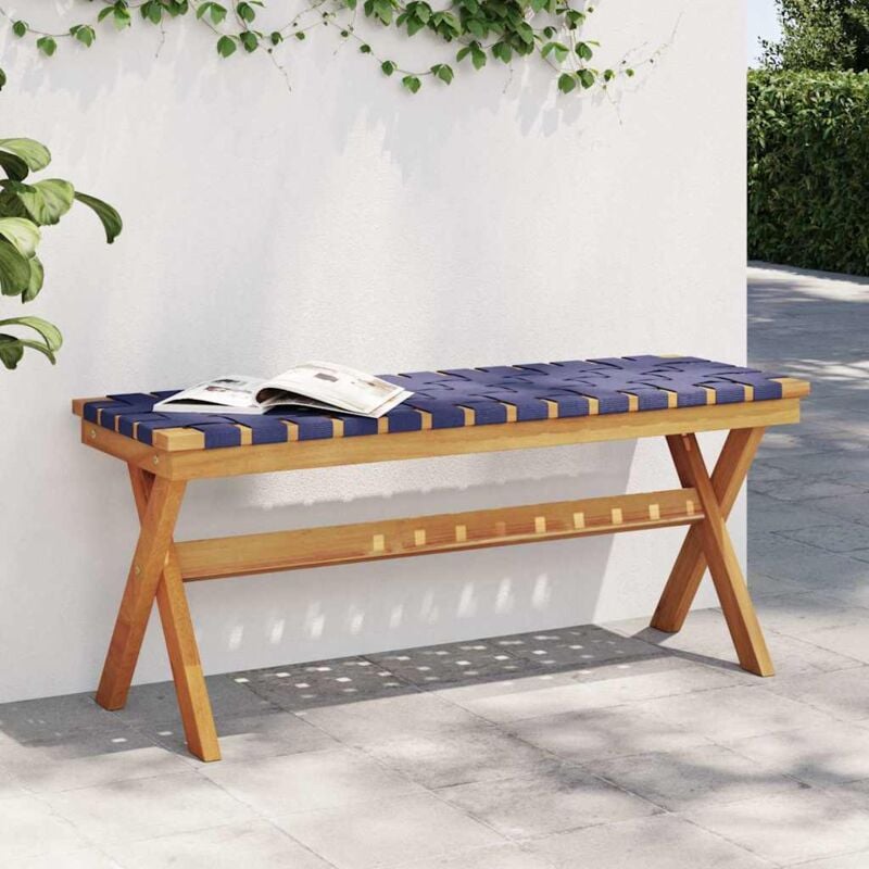 foto del prodotto panca da giardino blu scuro legno massello di acacia e tessuto vidaxl