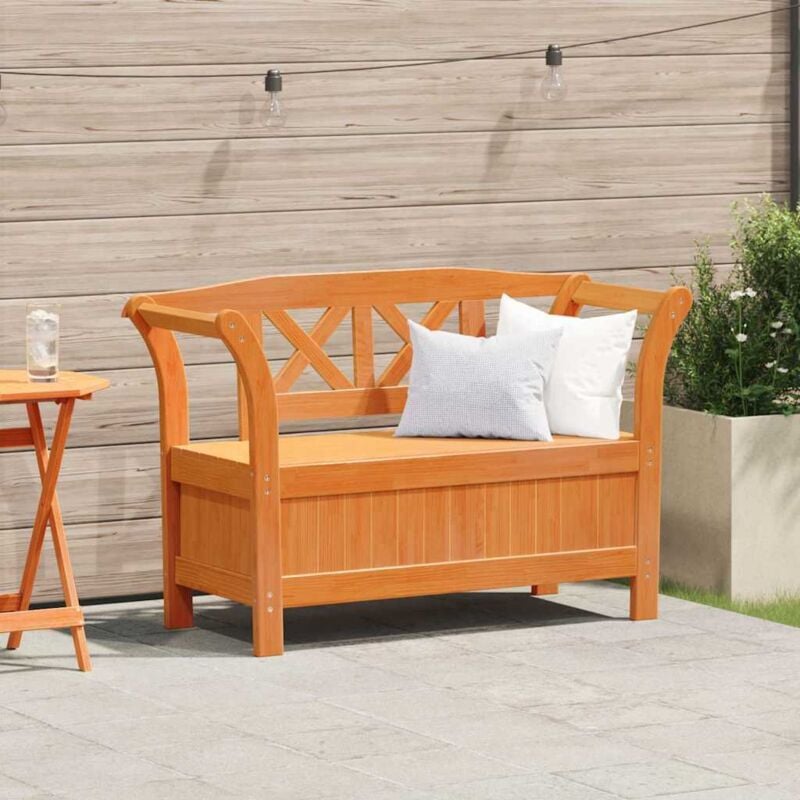 foto del prodotto panca da giardino con contenitore marrone 119 x 76 x 44cm vidaxl