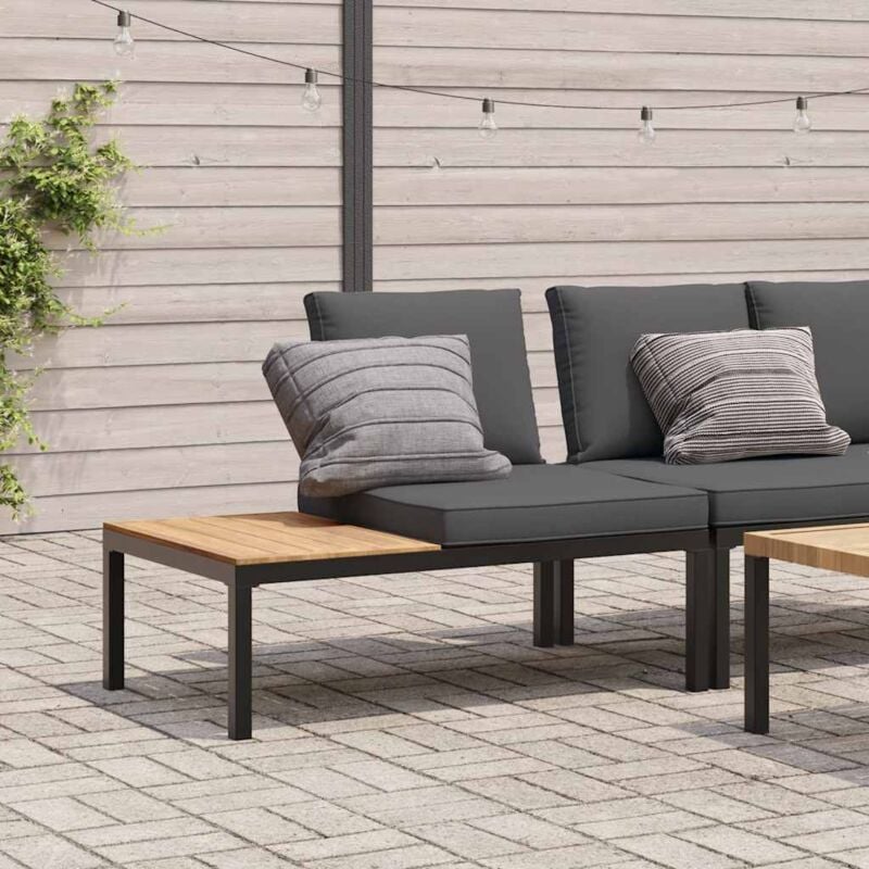 foto del prodotto panca da giardino con cuscini nera in alluminio vidaxl