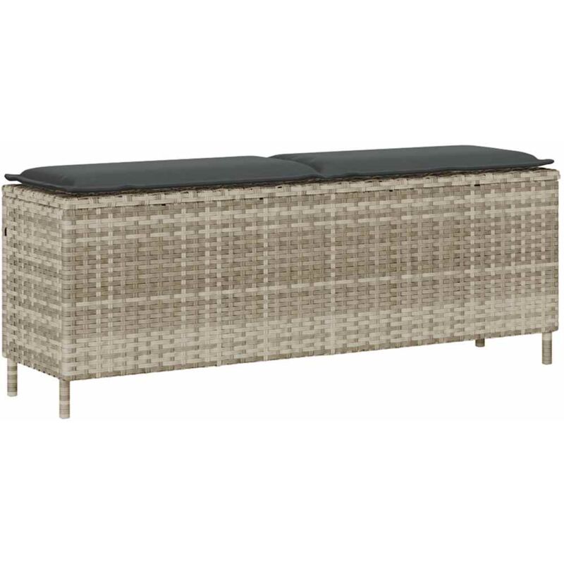 foto del prodotto panca da giardino con cuscino 110x30x40,5 cm in polyrattan vidaxl