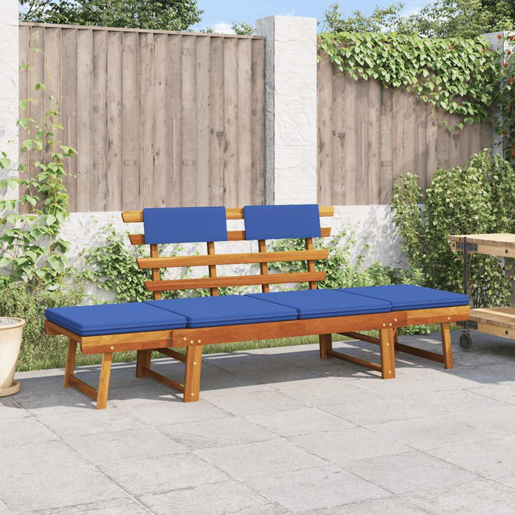 foto del prodotto panca da giardino cuscini 2 in 1 190 cm legno massello d acacia