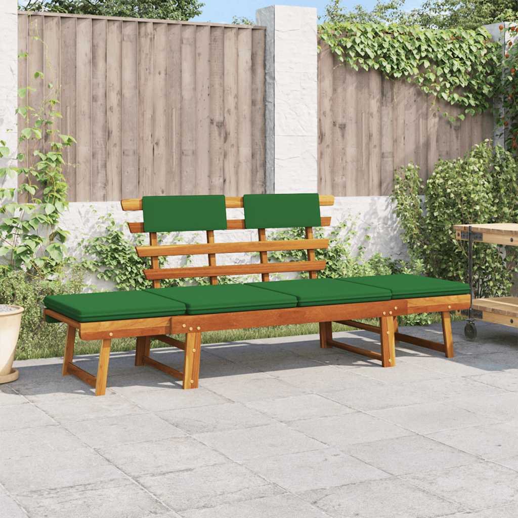 foto del prodotto panca da giardino cuscini 2 in 1 190 cm legno massello d acacia