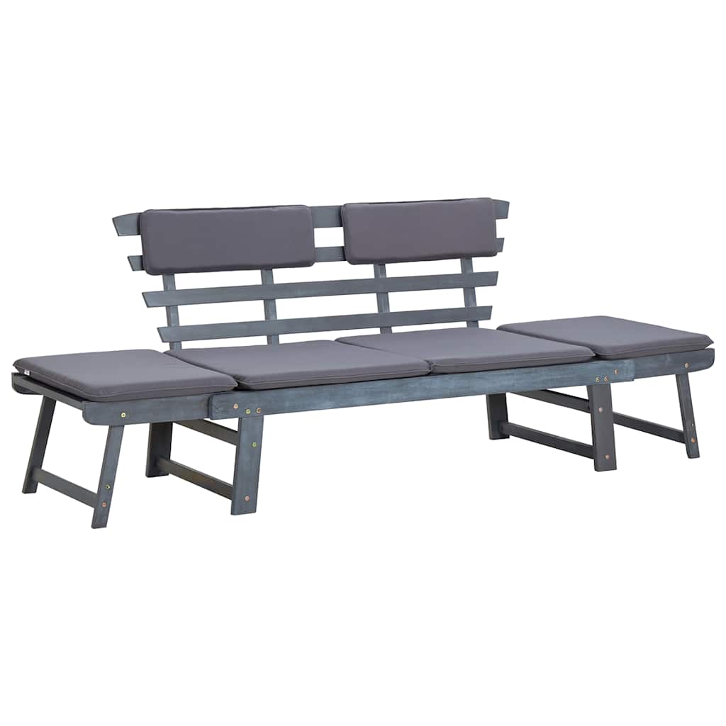 foto del prodotto panca da giardino cuscini 2 in 1 190cm massello d 39 acacia grigio cod mxl 71200