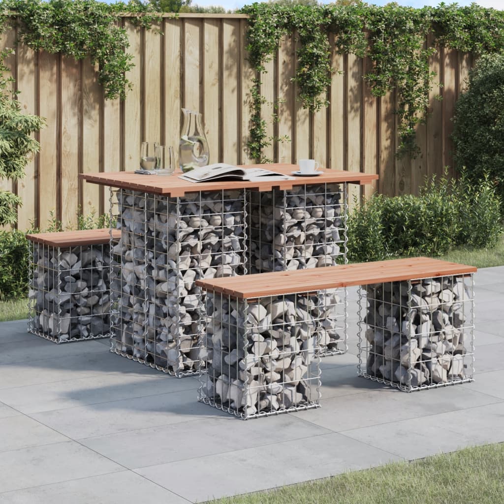 foto del prodotto panca da giardino design gabbione 100x70x72 cm massello douglascod mxl 104597