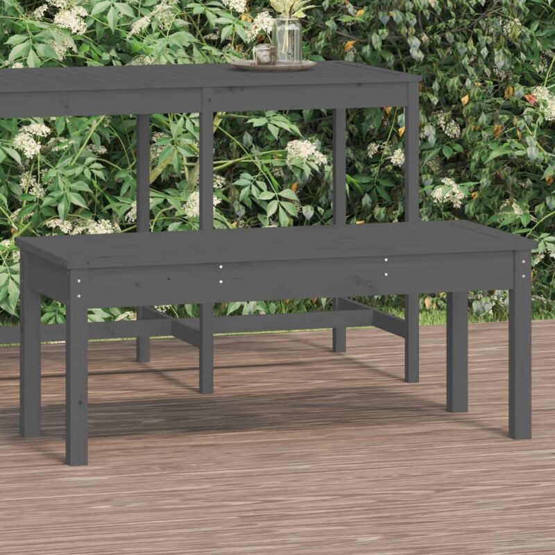 foto del prodotto panca da giardino grigia 109x44x45 cm legno massello di pino vidaxl