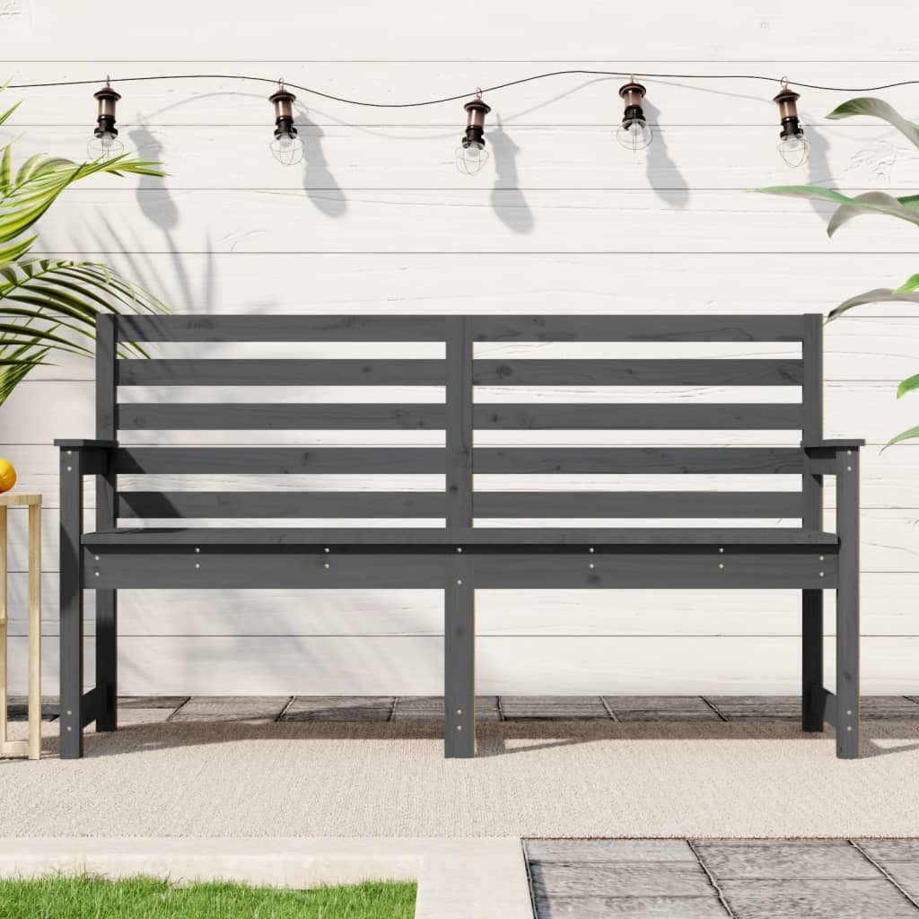foto del prodotto panca da giardino grigia 159,5x48x91,5cm legno massello di pinocod mxl 105910