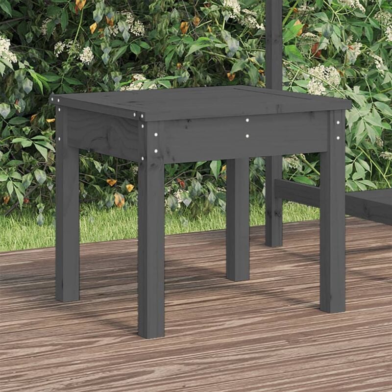 foto del prodotto panca da giardino grigia 50x44x45 cm legno massello di pino vidaxl