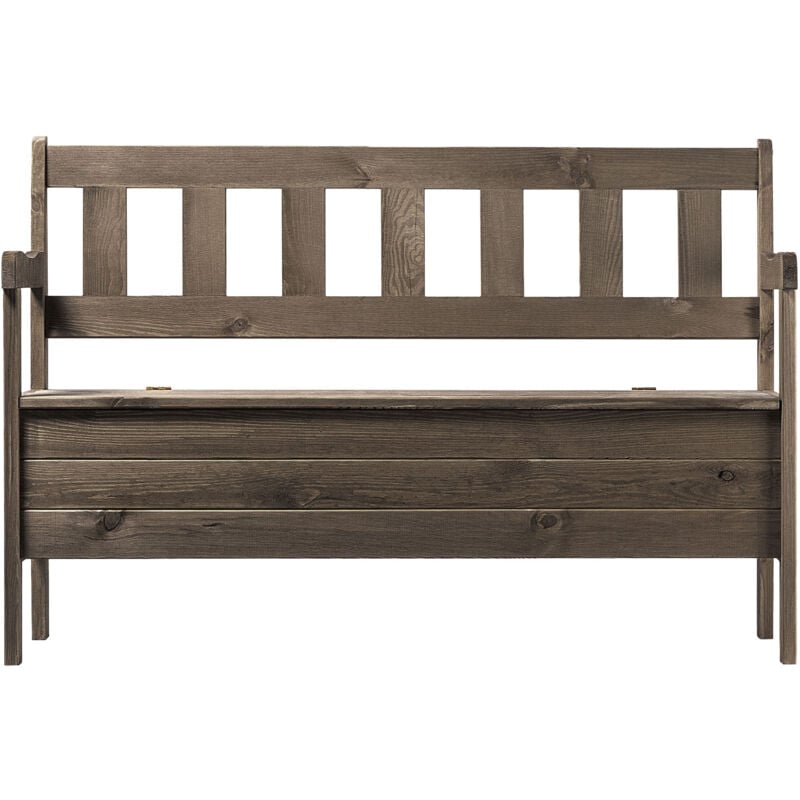 foto del prodotto panca da giardino in legno con schienale 120 cm con box da balcone per terrazza marrone kadax