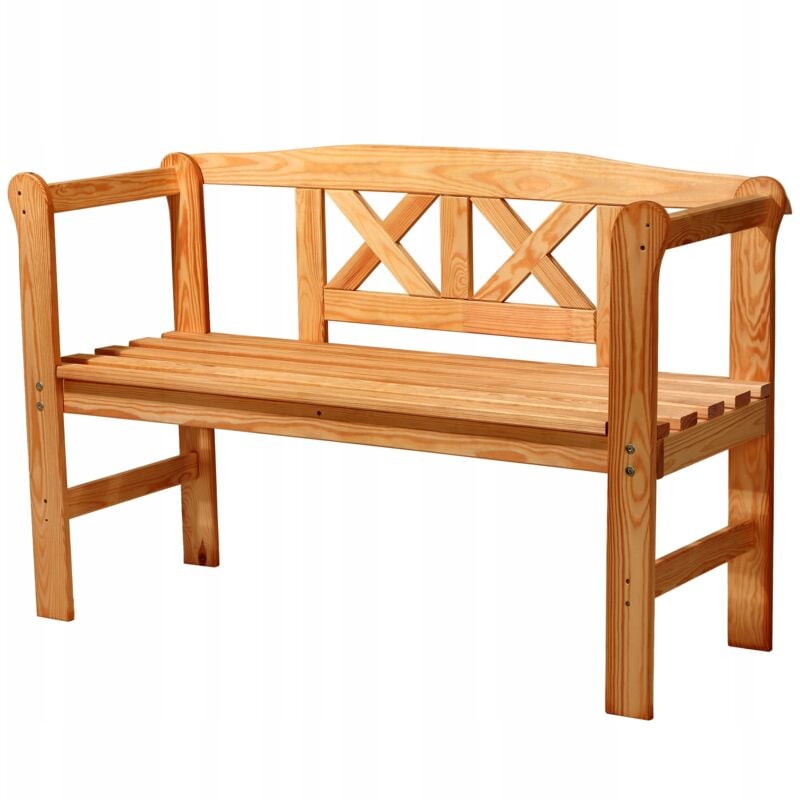 foto del prodotto panca da giardino in legno con schienale panca da terrazza 119 cm per giardino tik