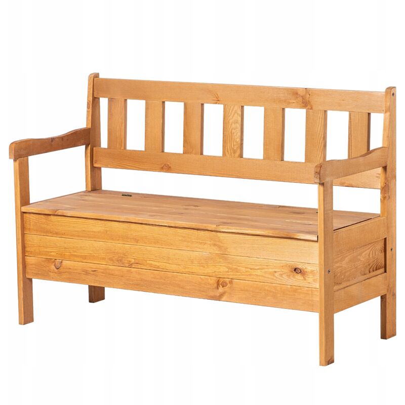 foto del prodotto panca da giardino in legno kadax con schienale 120 cm con box terrazza balcone giardino