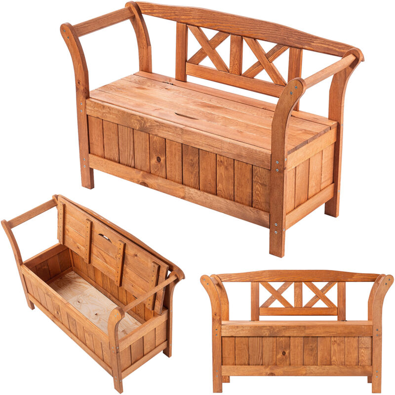 foto del prodotto panca da giardino kadax in legno con schienale 119 cm terrazza con bosso di quercia