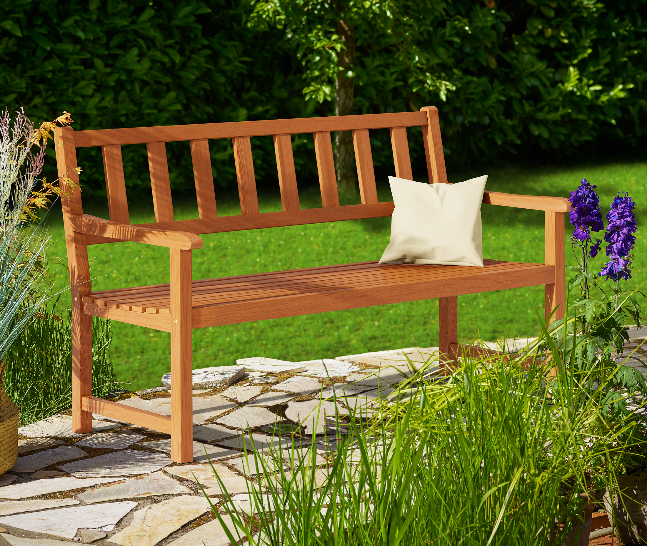 foto del prodotto panca da giardino kensington legno acacia 120x90x50 58cm