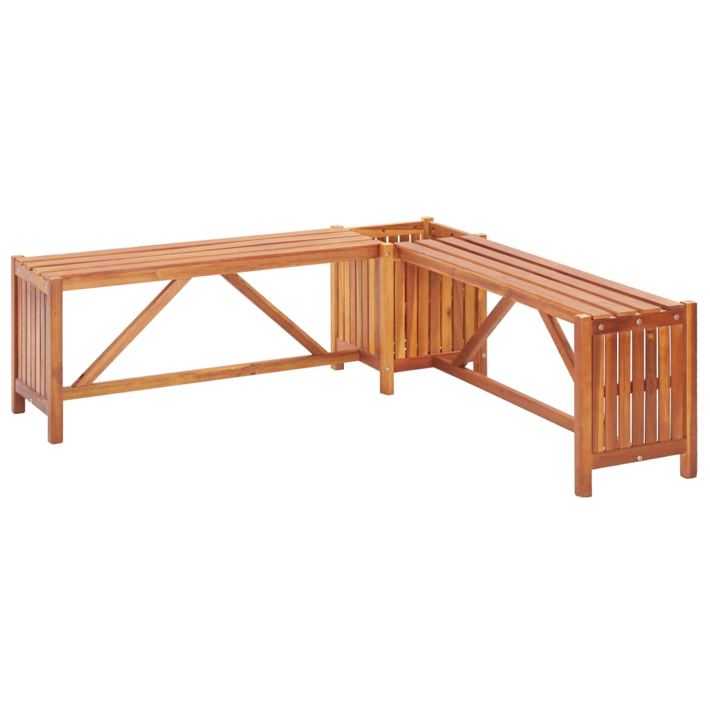 foto del prodotto panca da giardino mobili da giardino per esterni terrazza e fioriera 117 x 117 x 40 cm in legno massello di acacia 02 0011723