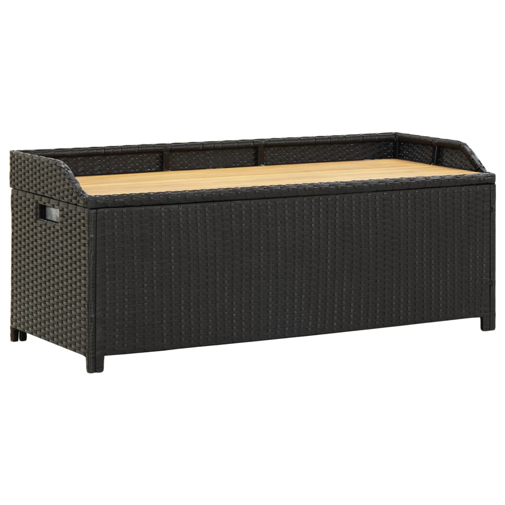 foto del prodotto panca da giardino mobili da giardino per esterni terrazza portaoggetti da giardino 120 cm resina intrecciata nera 02 0011805