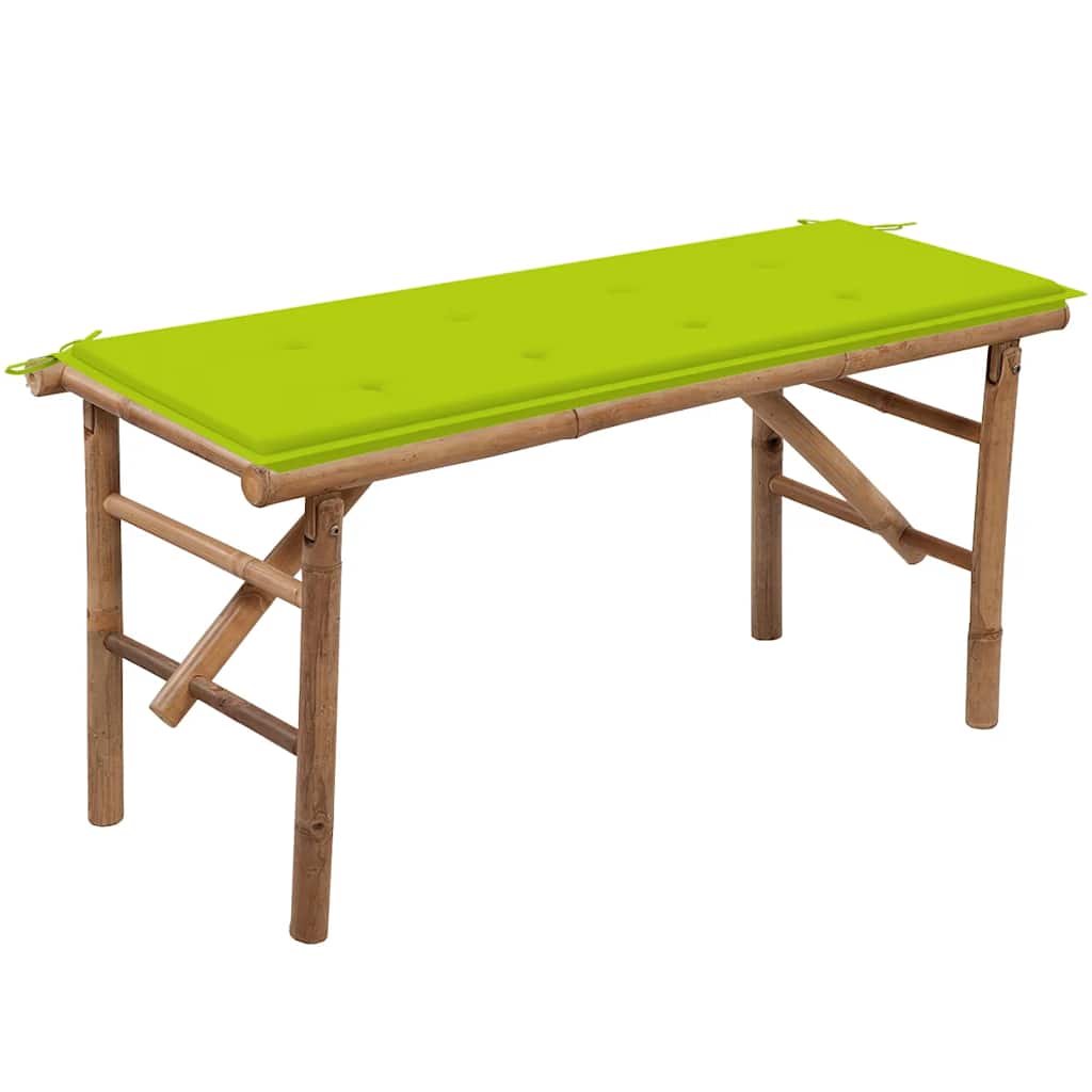foto del prodotto panca da giardino pieghevole con cuscino 118 cm in bamb cod mxl 72511