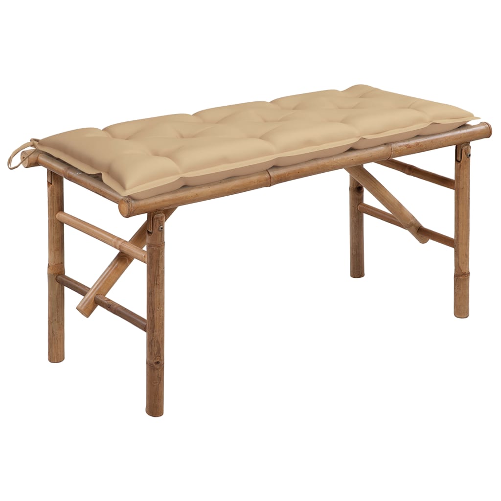 foto del prodotto panca da giardino pieghevole con cuscino 118 cm in bamb cod mxl 75642