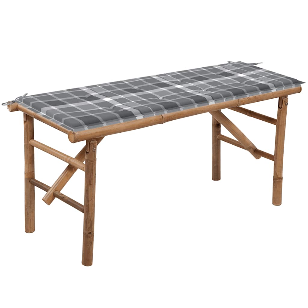 foto del prodotto panca da giardino pieghevole con cuscino 118 cm in bamb cod mxl 96507