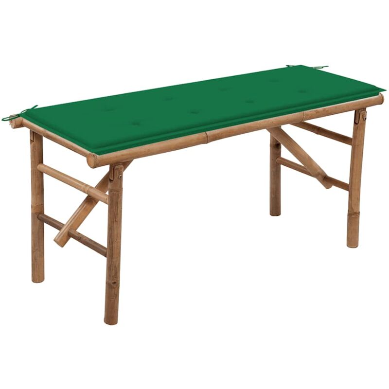 foto del prodotto panca da giardino pieghevole con cuscino 118 cm in bamb vidaxl