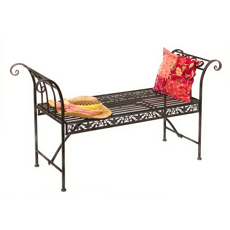 foto del prodotto panca da giardino resistente alle intemperie senza schienale in metallo marrone 96001 panca 140 cm panca in metallo panca da giardino dandibo