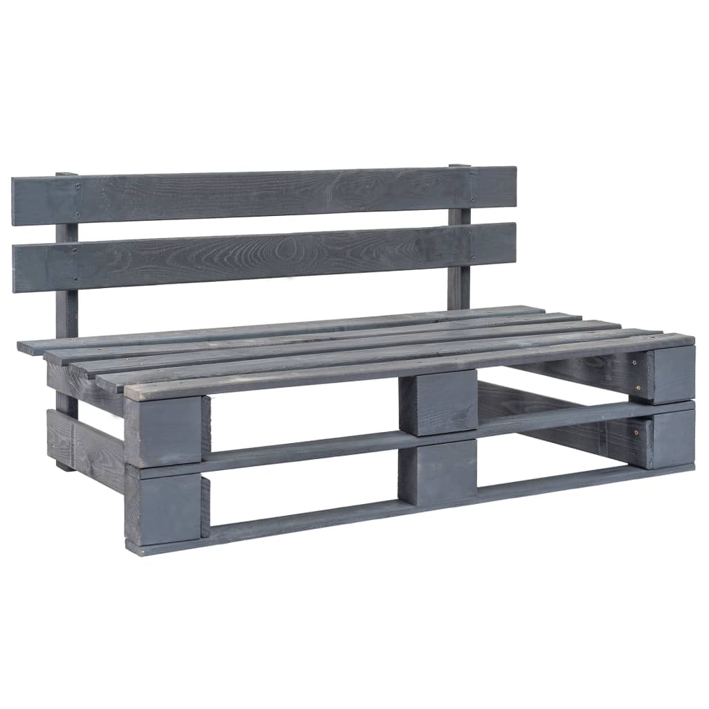 foto del prodotto panca da giardino su pallet in legno grigio vidaxl