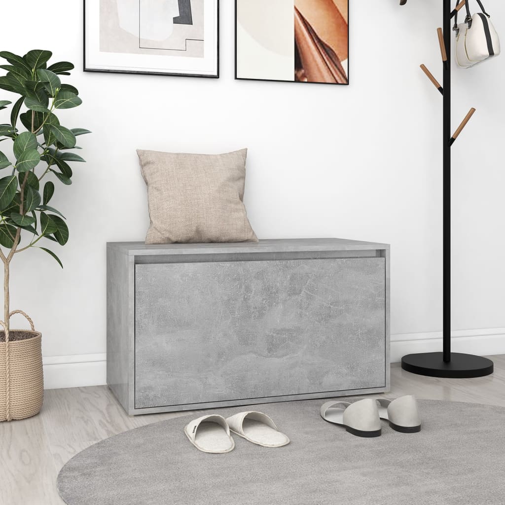 foto del prodotto panca da ingresso 80x40x45 cm grigio cemento in truciolato cod mxl 45095