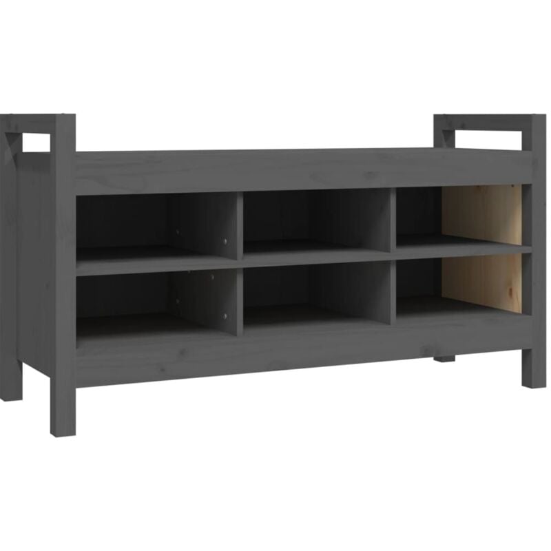 foto del prodotto panca da ingresso panca 110 x 40 x 60 cm in legno di pino massiccio grigio 020010801
