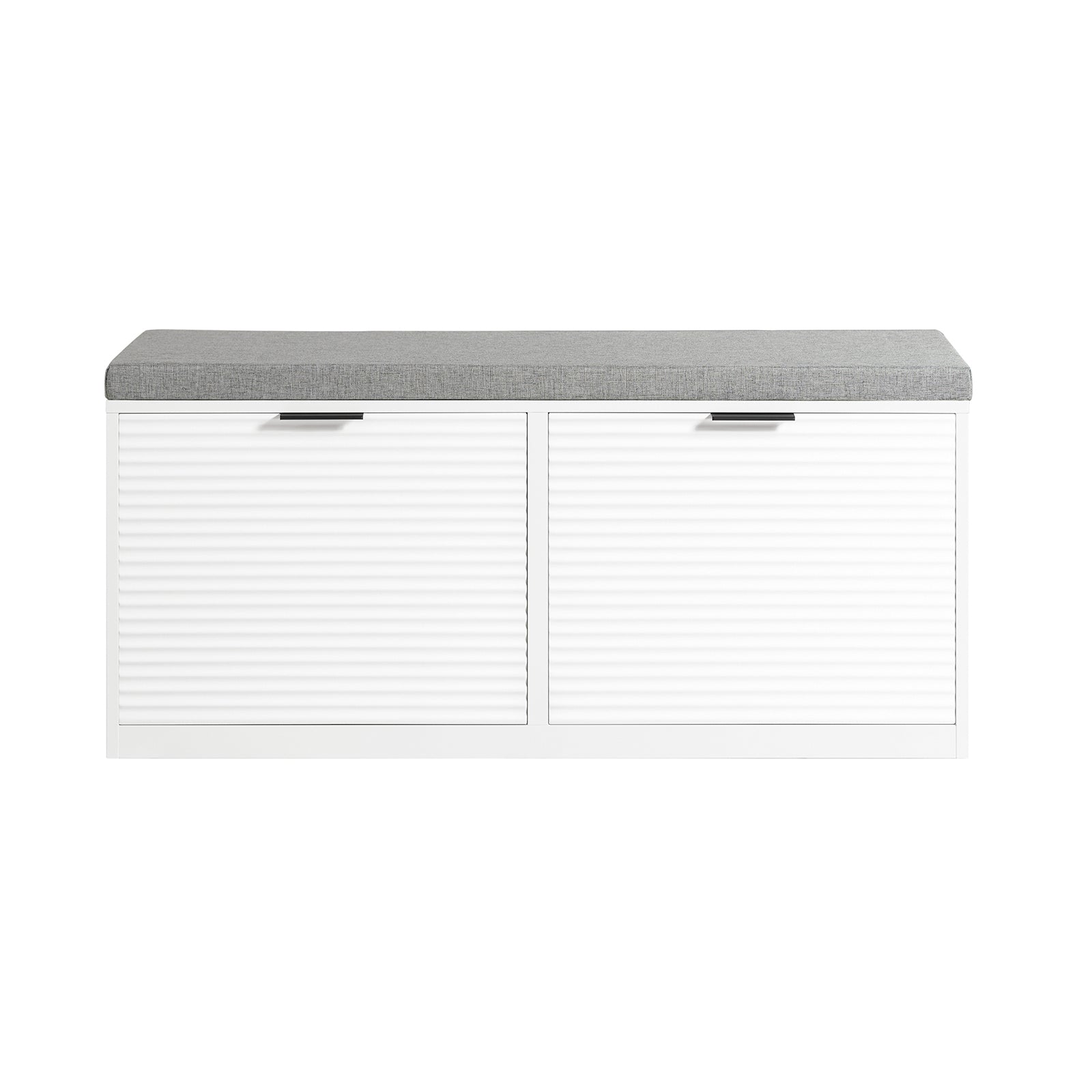 foto del prodotto panca da ingresso scarpiera con sedile scarpiera con 2 ribalte bianco 105x35x48 cm fsr147 w