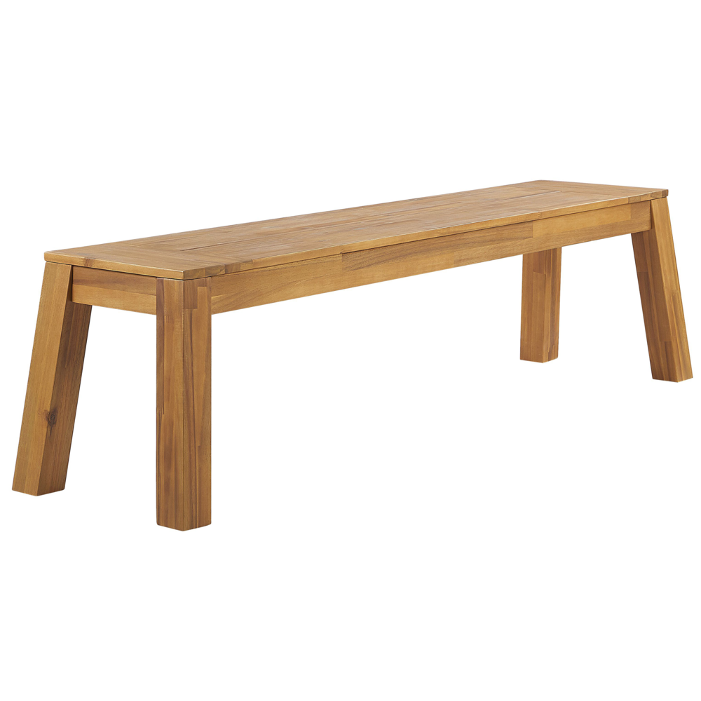 foto del prodotto panca da pranzo da giardino a 3 posti in legno di acacia laminato sedile in legno chiaro rustico giardino di campagna esterno interno