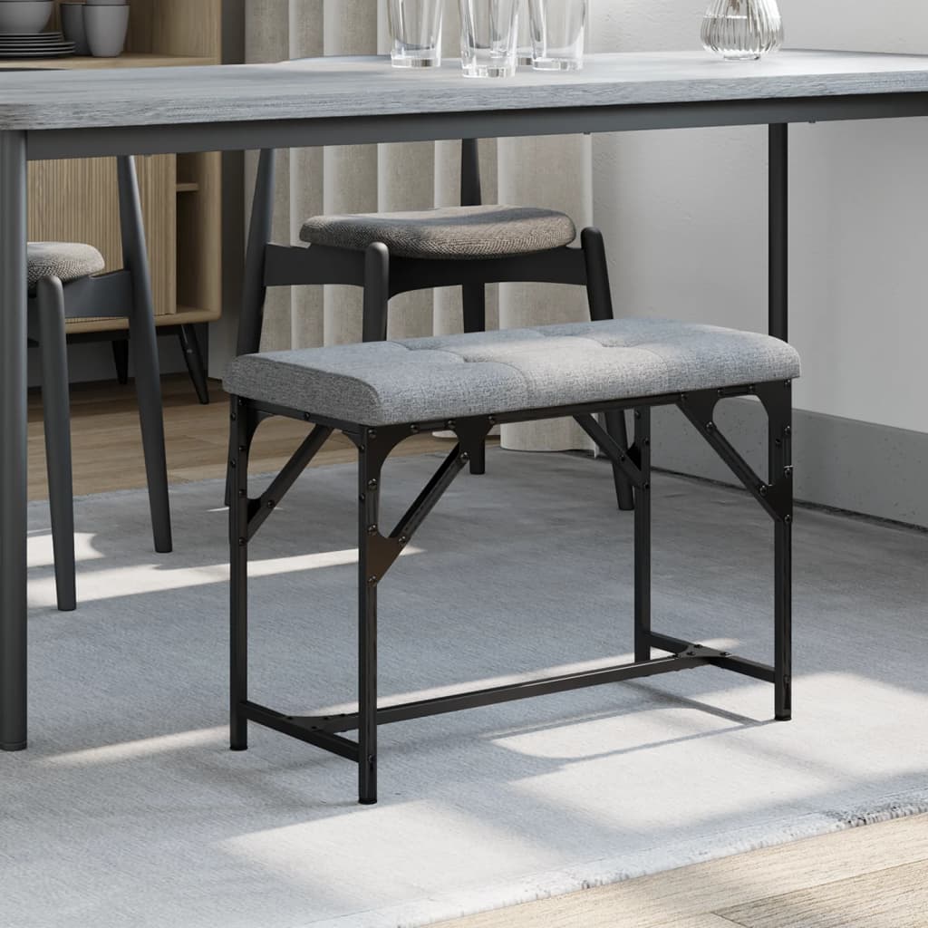 foto del prodotto panca da pranzo grigio chiaro 62x32x45 cm in acciaio e tessutocod mxl 85857