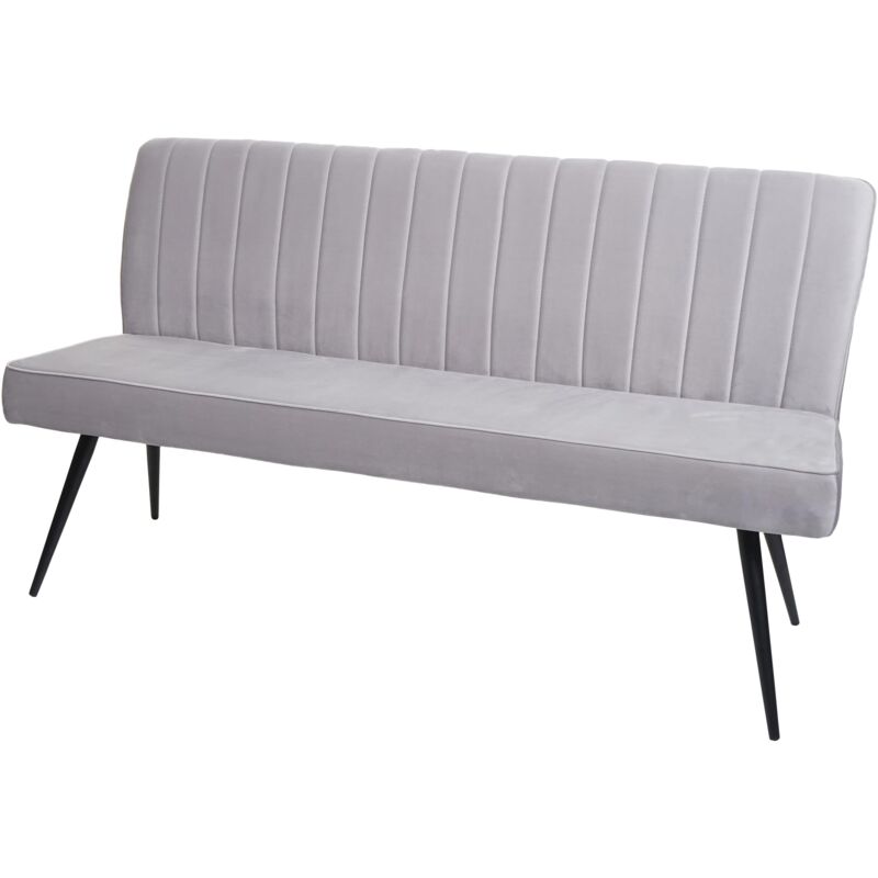 foto del prodotto panca da pranzo imbottita con cuciture decorative schienale cm 160 in velluto grigio chiaro 040005857