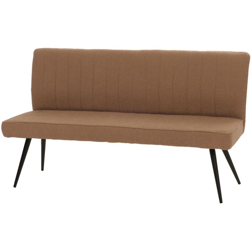 foto del prodotto panca da pranzo panca imbottita con schienale in tessuto boucle marrone e metallo 160 cm 040005863