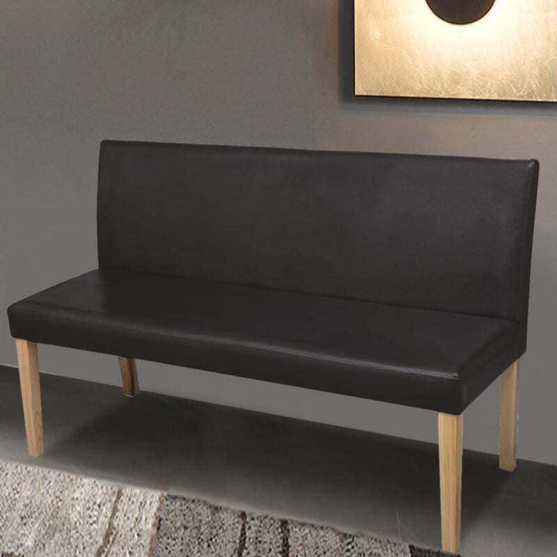 foto del prodotto panca divanetto senza braccioli in ecopelle design moderno vari colori colore marrone scuro