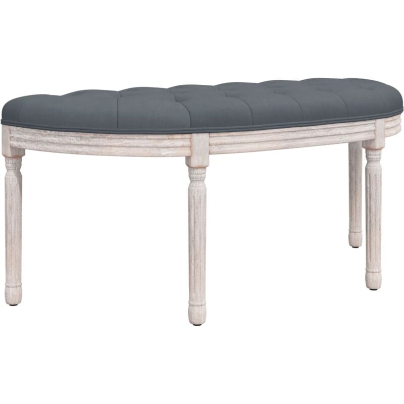 foto del prodotto panca fine letto 110,5 x 45 x 49 cm in velluto grigio piedi in legno dec024673