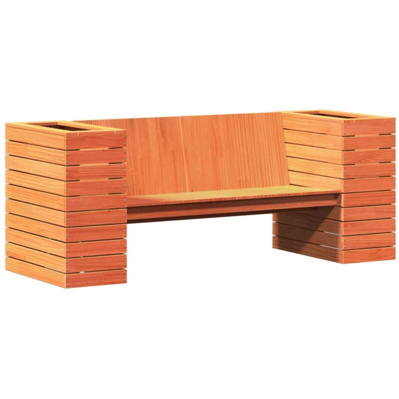 foto del prodotto panca fioriera marrone cera 167,5x60x65 cm legno massello pino vidaxl
