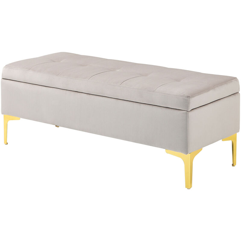 foto del prodotto panca fondo letto contenitore in tessuto vellutato 120x44x44.5cm grigio homcom