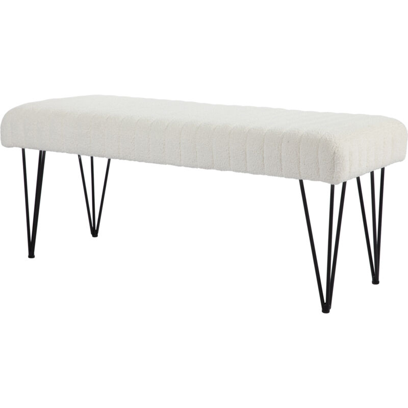 foto del prodotto panca fondo letto moderna con gambe a forcina bianco crema homcom