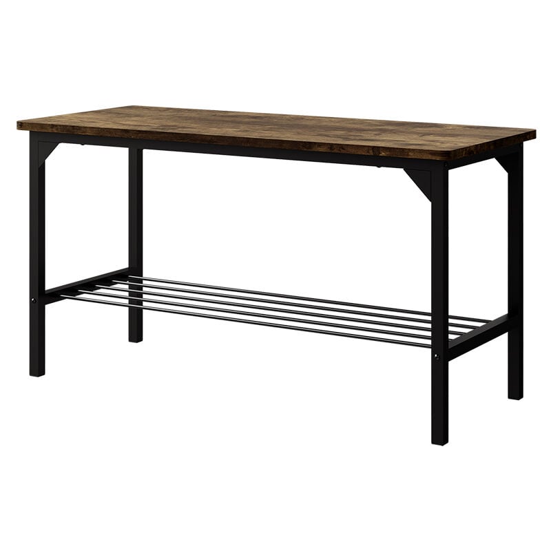 foto del prodotto panca fyrk, nero quercia rustico, 85 x 36 cm vicco
