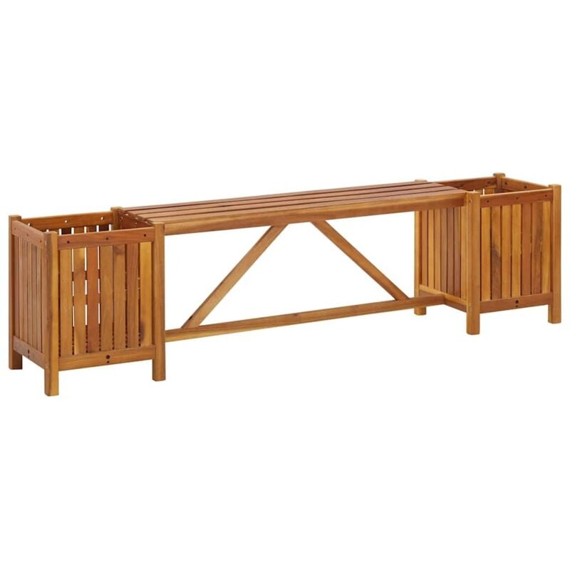 foto del prodotto panca giardino con 2 fioriere 150x30x40cm legno massello acacia vidaxl