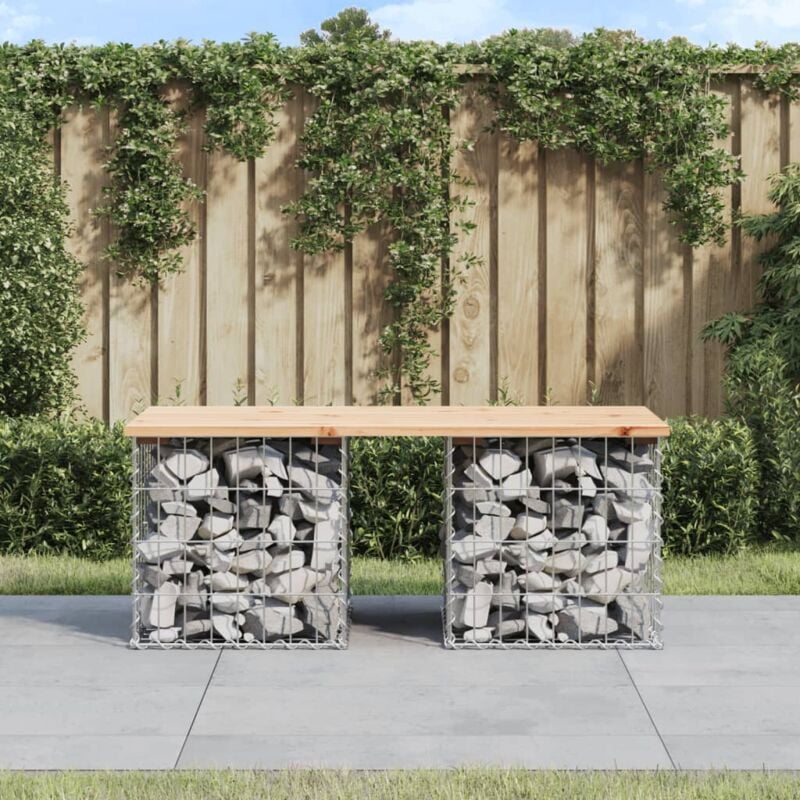 foto del prodotto panca giardino design gabbione 103x44x42 cm legno massello pino vidaxl