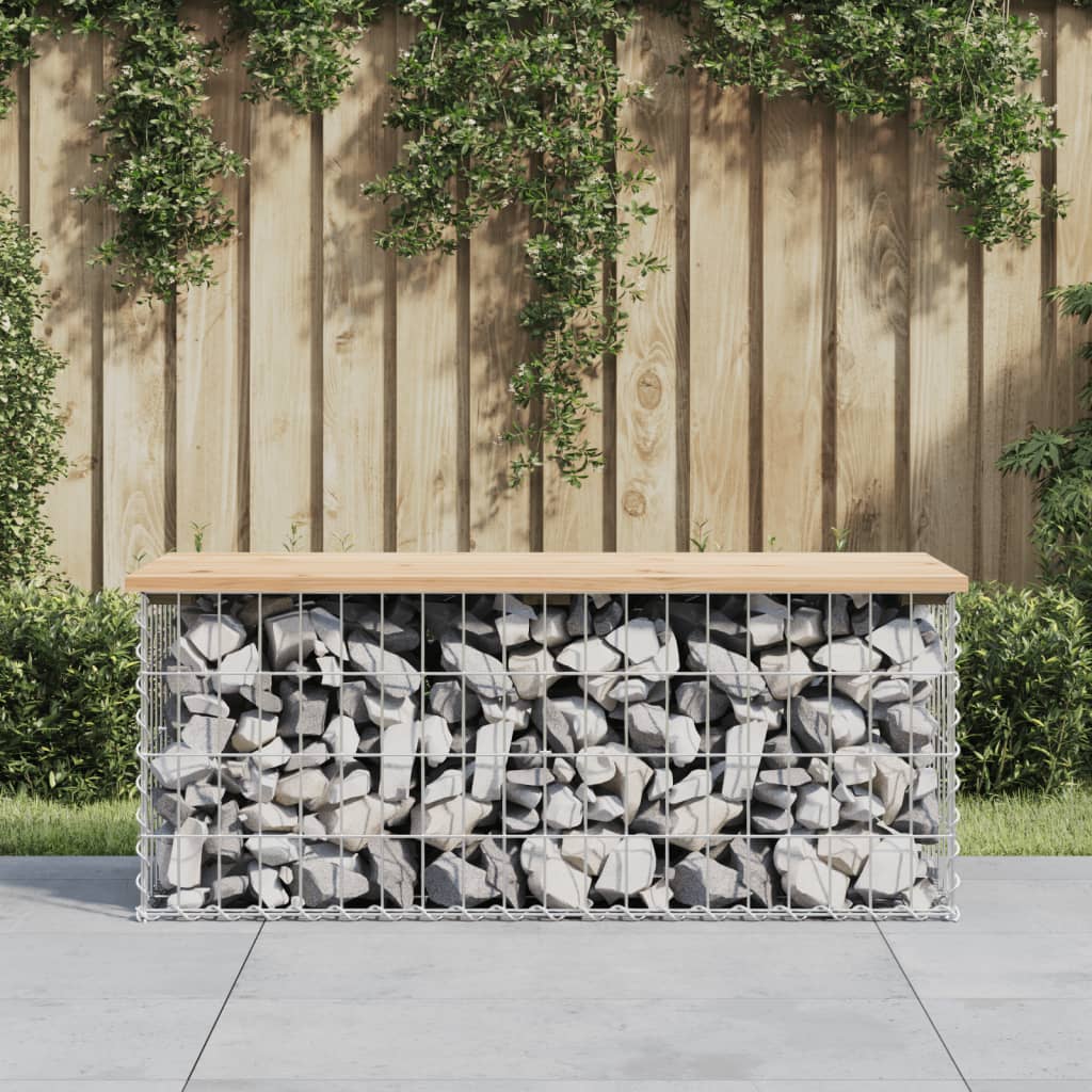 foto del prodotto panca giardino design gabbione 103x44x42 cm legno massello pinocod mxl 79594