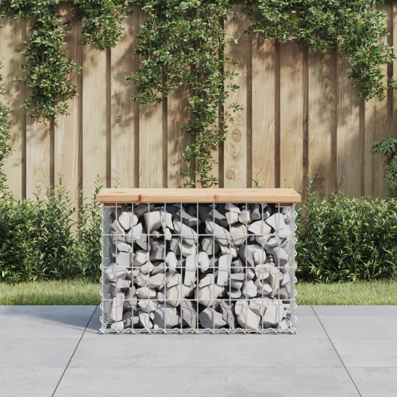 foto del prodotto panca giardino design gabbione 63x31,5x42cm legno massello pino vidaxl