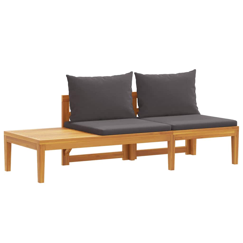 foto del prodotto panca giardino tavolo e cuscini grigio scuro massello d acacia cod mxl 70749